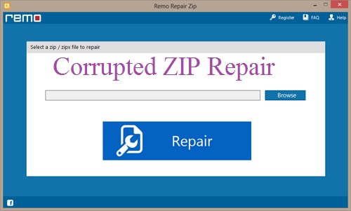 Zip folder Repair - Main Screen
